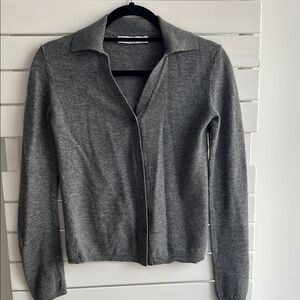 Zara Gray Button-Up Cardigan